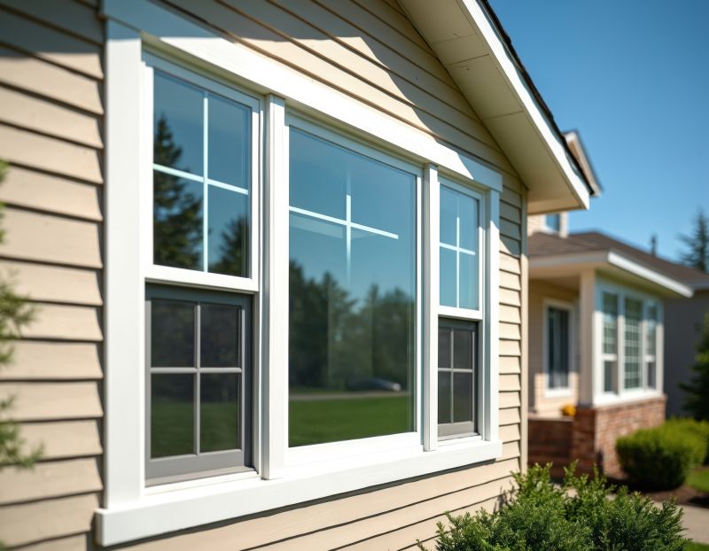 Newly installed double-hung windows in a home